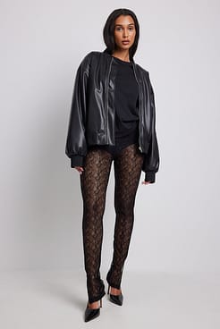 Lace Slit Detail Leggings Outfit