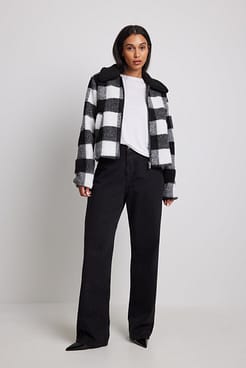 Checked Teddy Jacket Outfit
