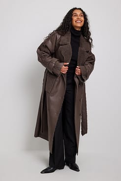 Faux Sherling Coat Outfit.