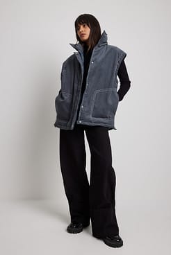 Corduroy Padded Vest Outfit