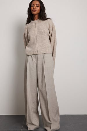 Wide Sleeve Knitted Sweater Outfit