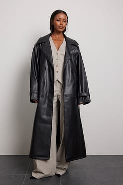PU Trench Coat Outfit
