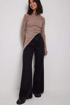 Long Sleeve Asymmetric Top Outfit.