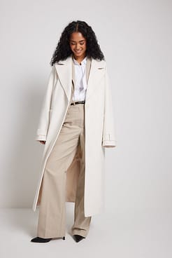 One Button Closure Coat Outfit