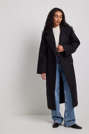 Raglan Sleeve Belted Coat Outfit