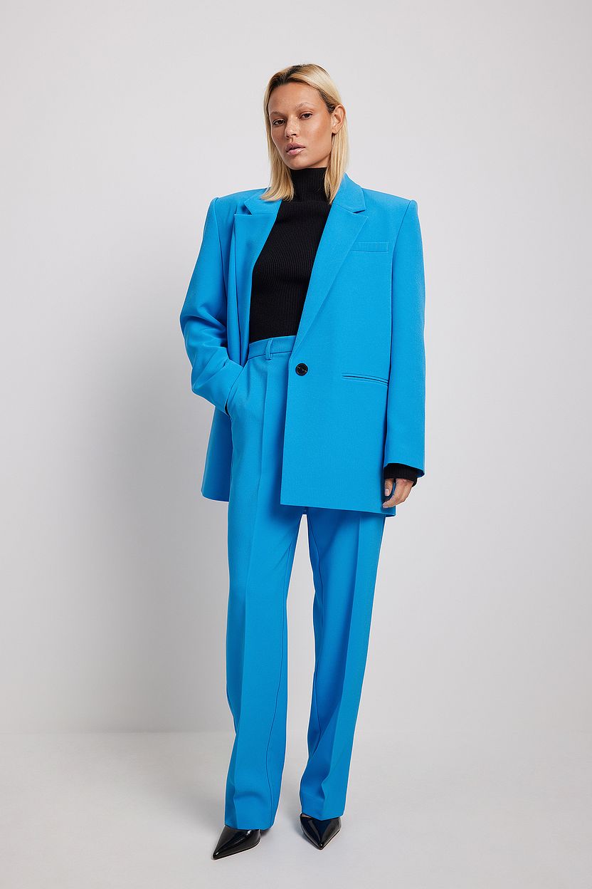 Recycled Straight Leg Suit Pants Blue | NA-KD