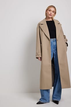 One Button Closure Coat Outfit