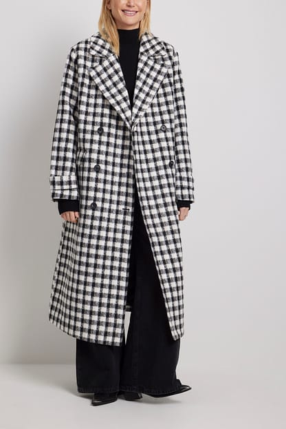 Checked Straight Coat Checkered | NA-KD