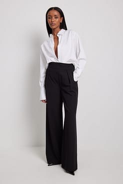 High Waisted Wide Leg Suit Pants Outfit