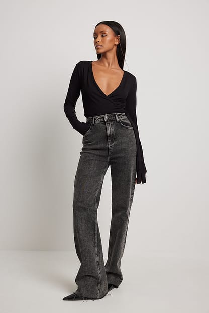 Karla Wrap Top Black