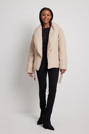 Belted Puffer Jacket Outfit