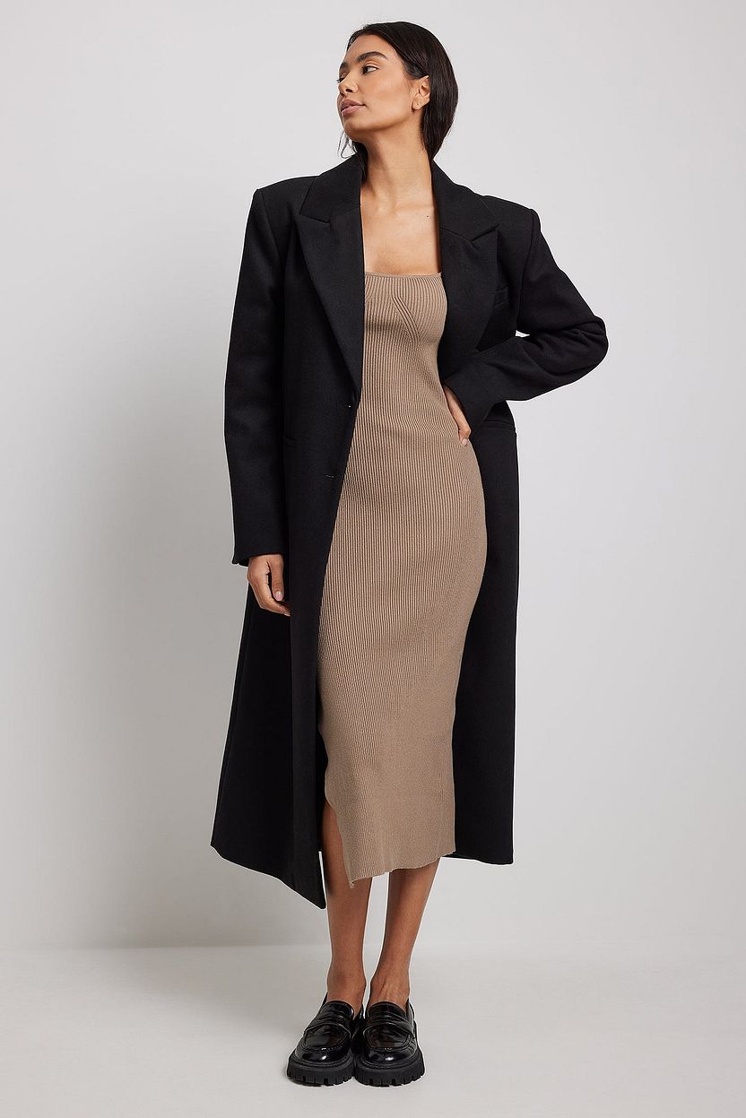 Scoop Neck Seamed Midi Dress main image 1