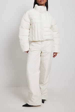 Quilted Detail Padded Jacket Outfit.