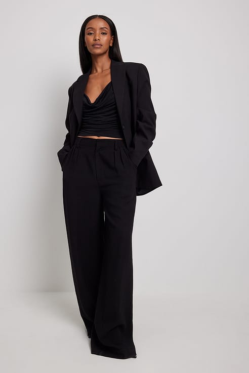 Knitted Pleated Lace-up Graceful And Fashionable Suit Pants main image 1