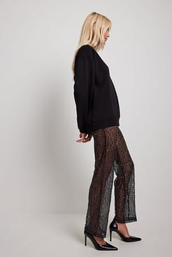 Crochet Sequin Trousers Outfit