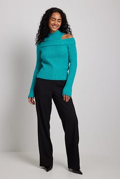 Two In One Rib Knitted Sweater Outfit