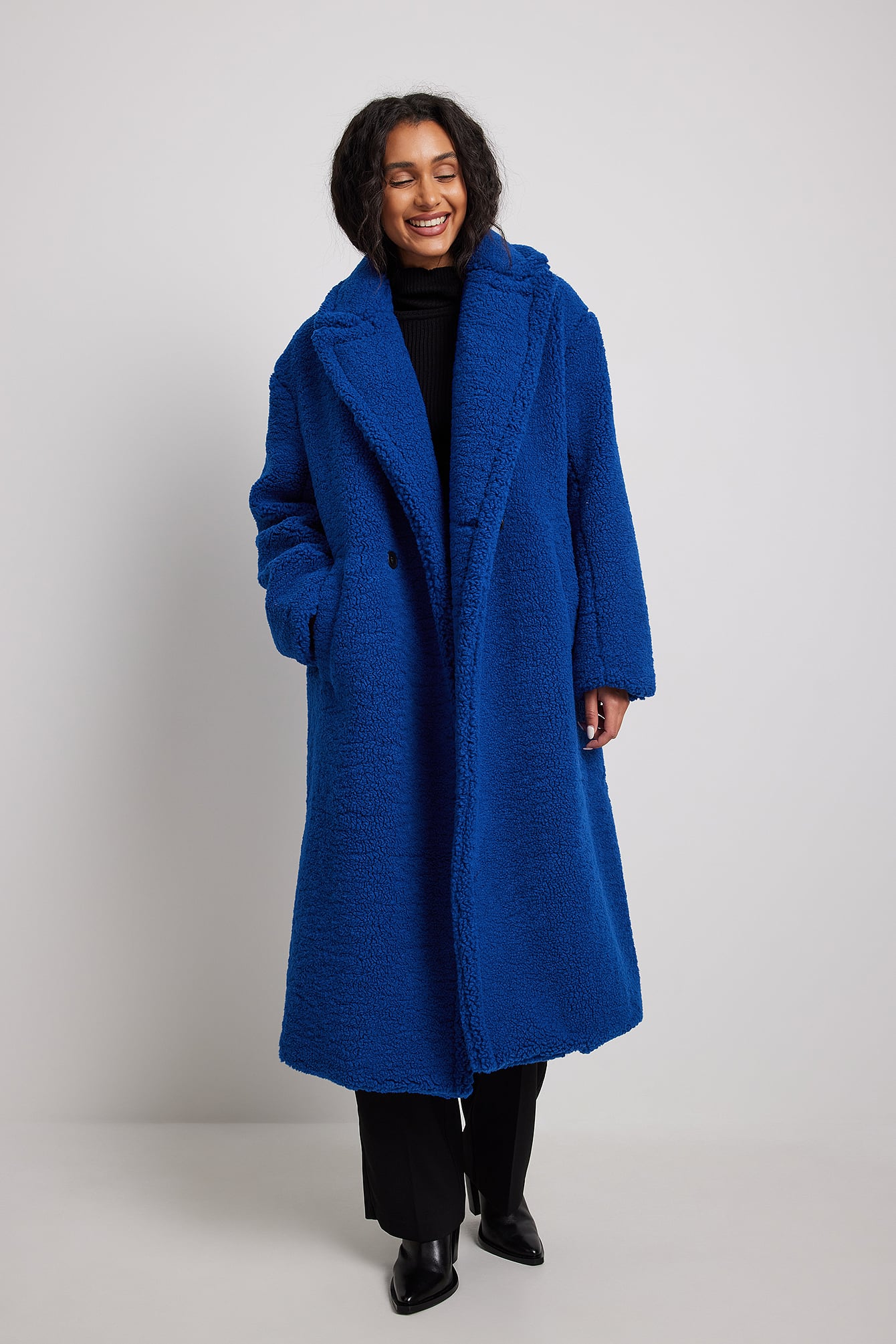 royal blue teddy coat