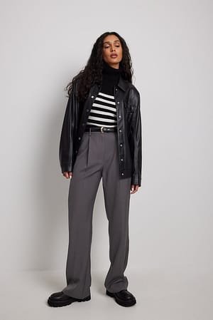High Waist Tailored Suit Pants Outfit