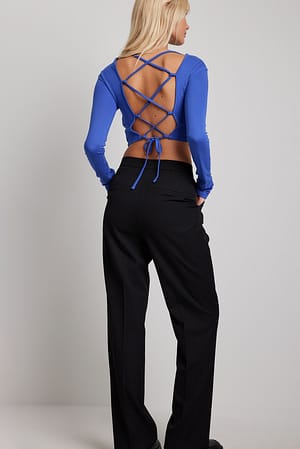 Back Detailed Strap Top Outfit