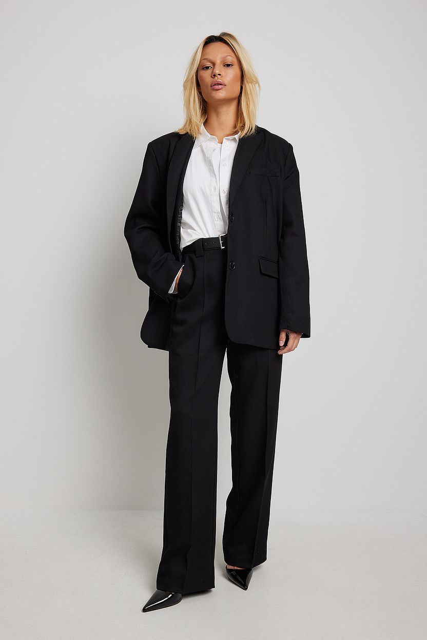 Twill Suit Pants Black NAKD