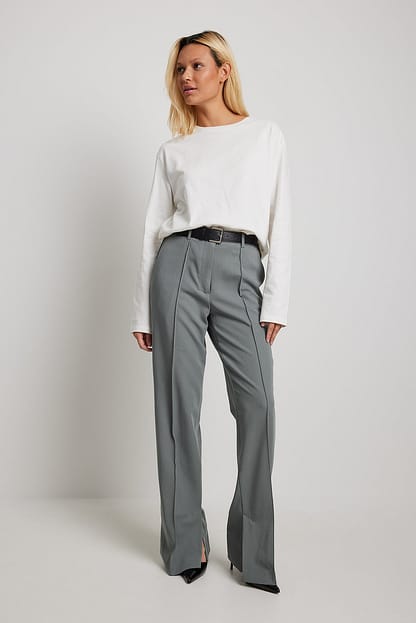 Grey Spodnie szyte na miarę z rozcięciem z boku