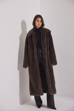 Faux Fur Long Coat Outfit