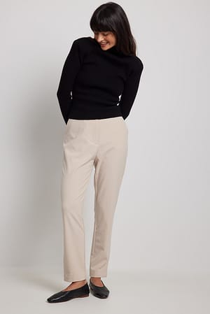 Tapered Suit Pants Beige | NA-KD
