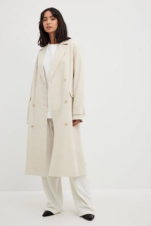 Linen Blend Trenchcoat Outfit.