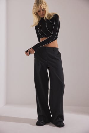 Ribbed Jersey Seam Detail Sweater Outfit