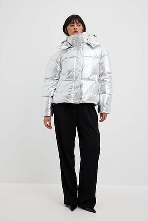 Silver Padded Jacket Outfit