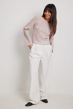 Tie Back Long Sleeve Top Outfit.