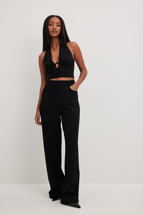 Wide Leg Pants Suits Come With 2or3 Button Style Super 140's Wool in 8 Colors main image 1