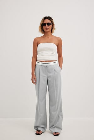 Cotton Waistband Detail Pant Outfit