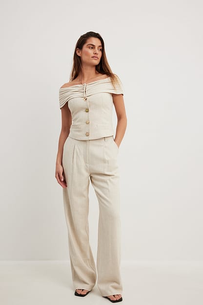 Katie Structured Trousers Light Beige main image 1