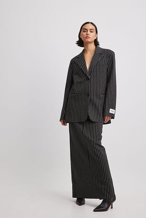 Pinstriped Oversized Blazer Outfit