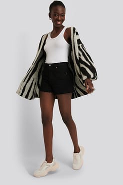Zebra Printed Oversized Cardigan Outfit