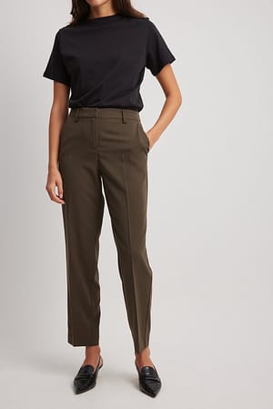Dark Brown Pantaloni eleganti dritti