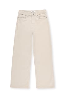 Straight High Waist Cropped Jeans Beige | NA-KD