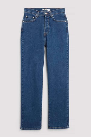 Blue Ekologiska Raka jeans med hög midja
