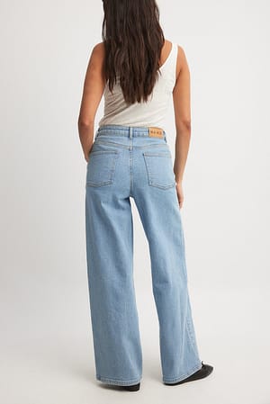 Vintage Blue Rechte jeans met hoge taille