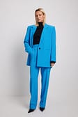Blue Recycled Straight Leg Suit Pants