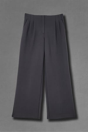 Dark Grey Pantalon de tailleur droit à taille basse