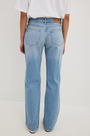 Light Blue Jeans med lige ben og mellemhøj talje