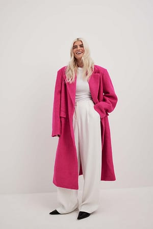 Pink Straight Structured Coat