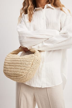 Natural Strawy Rounded Bag