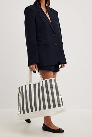 Blue Striped Canvas Bag