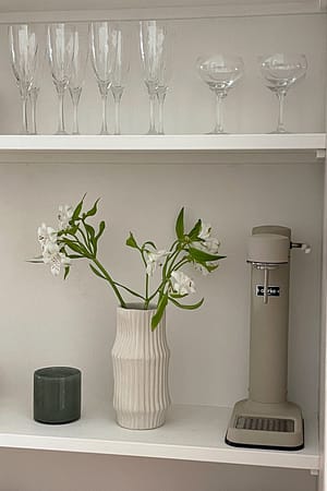Beige Ekologiczny wazon w paski