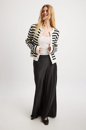 Striped Knitted Cardigan Outfit