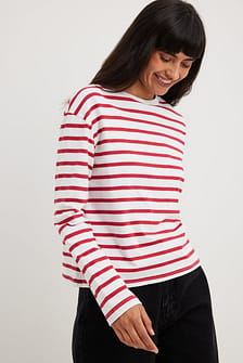 Striped Oversized Long Sleeved Top Stripe | NA-KD