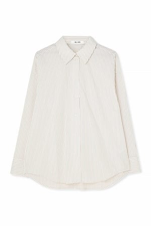 Beige Striped Oversize Shirt main image 0